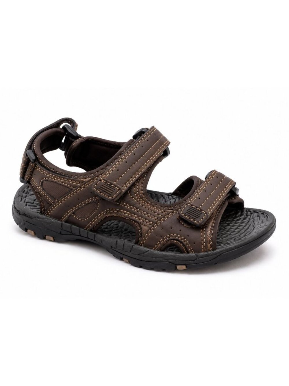 Austin Trading Co Boys Size 1 Sandals Brown Adjustable Straps Non-Marking Sole